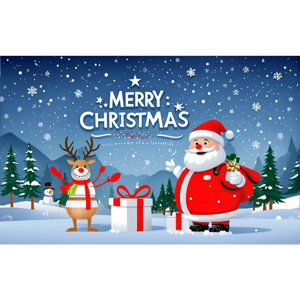 Christmas Garage Door Banner Festival Decorations Home Wall Background Wallpaper Xmas Ornament Christmas Supplies 180*110CM