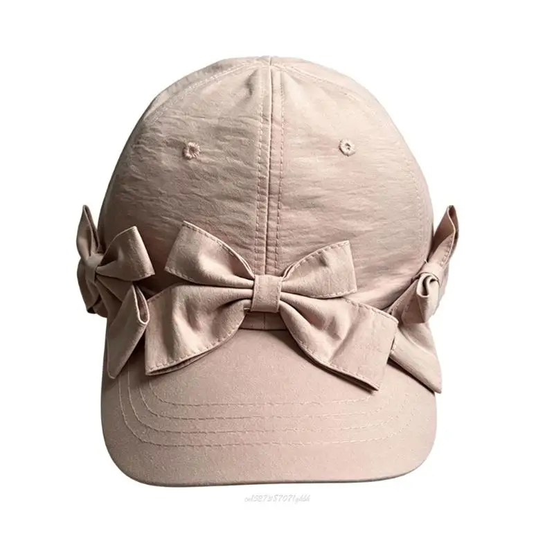 X5XA Balletcore Baseball Cap With Bows Detail For Women Fashion Accessory