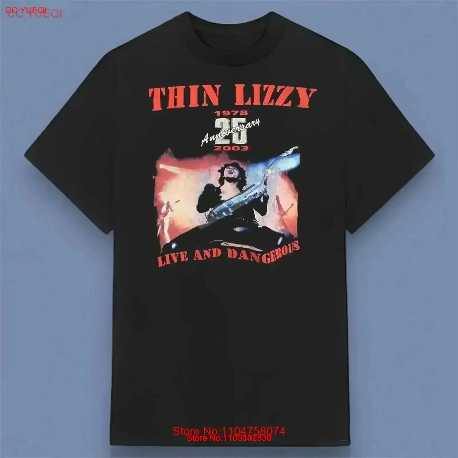 Camiseta Thin Lizzy Band 1978 2003 Live And Dangerous para fans, talla S-4XL, estilo vintage lavado, para uso diario, gráfico versátil vintage