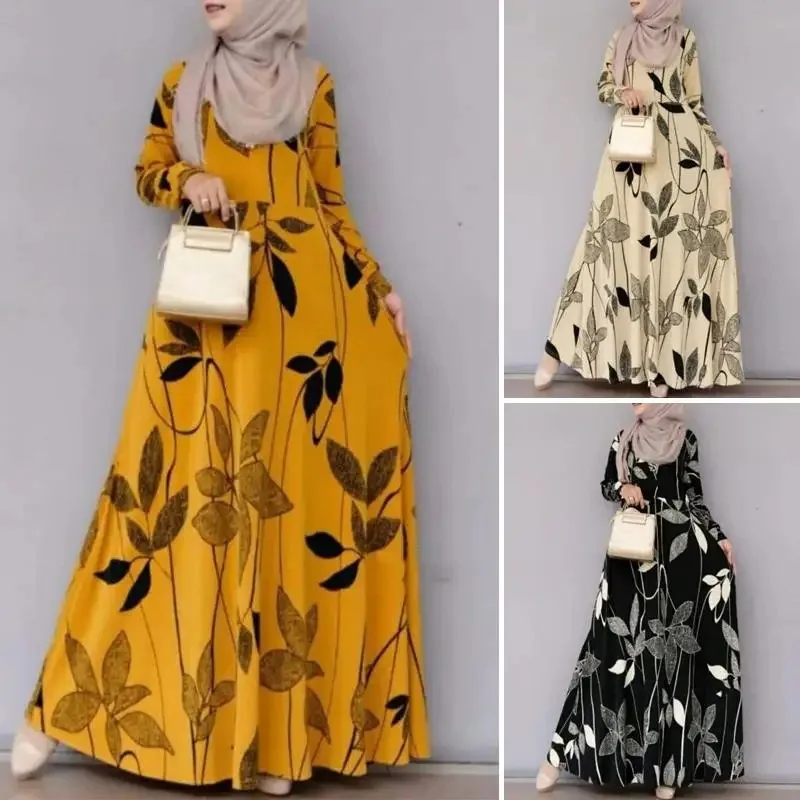 

Dress Abaya Women Muslim Modest Dresses Dubai Long Robe Print Vestidos Abayas Saudi Arabic Morocco Jalabiya Eid Ramadan Kaftan