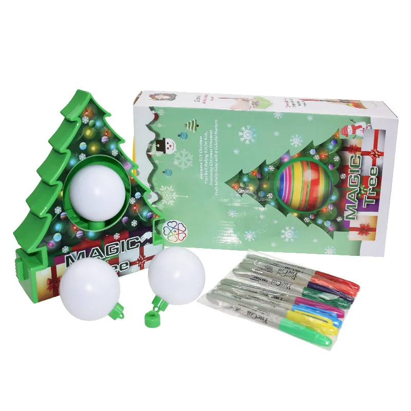 Christmas Graffiti Ball Magic Tree DIY Hand Painted Ball Colored Eggs Gifts for Children Electric Painted Decorations