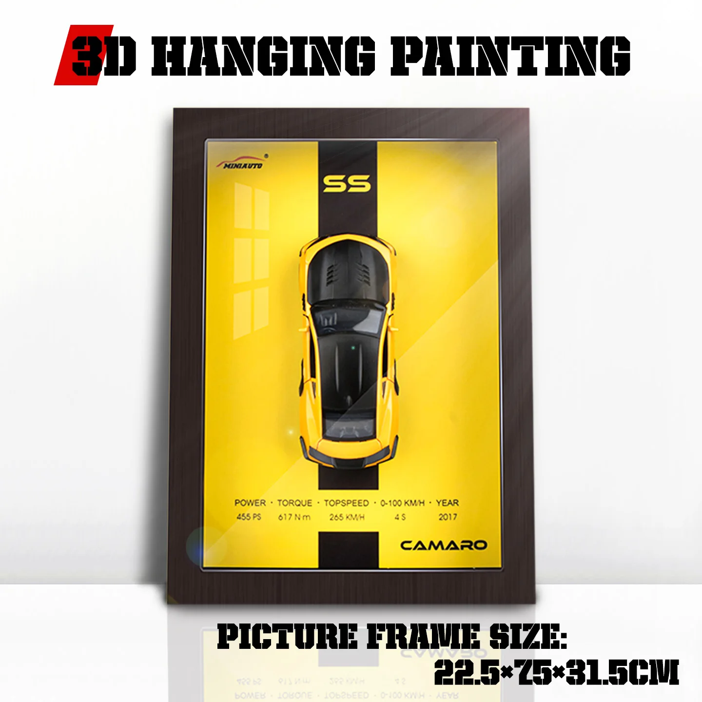 Peintures tridimensionnelles de voitures de sport en alliage, décorations uniques, objets de collection pour les amateurs de modèles de voitures, cadeaux d'Halloween