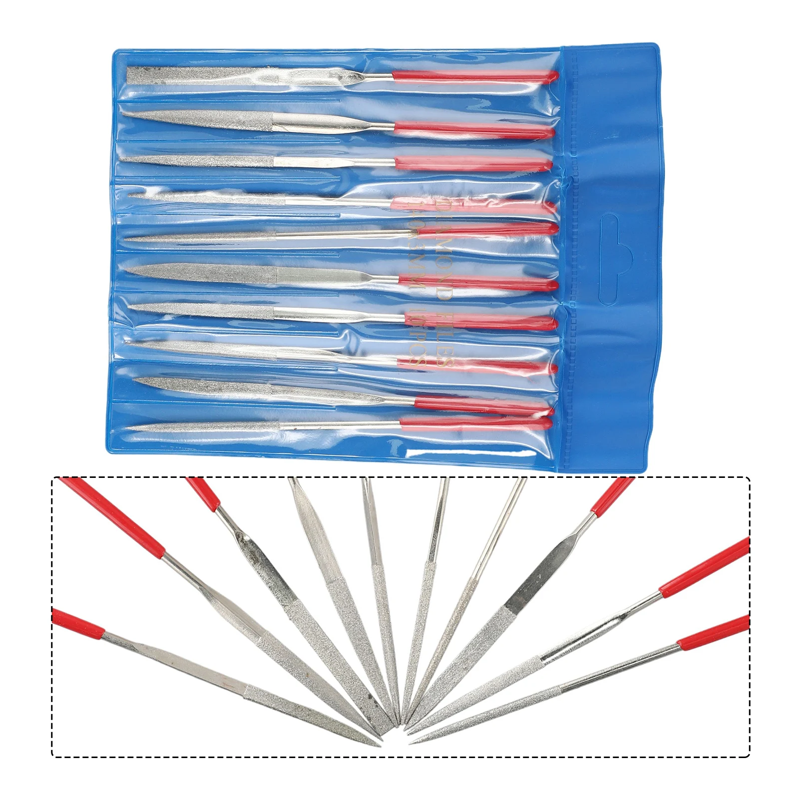 Electroplated Diamond File Rasp Hand Tool Metal Needle Power Kit Useful 10pcs Set Alloy Carving 120 mesh 140 3mm