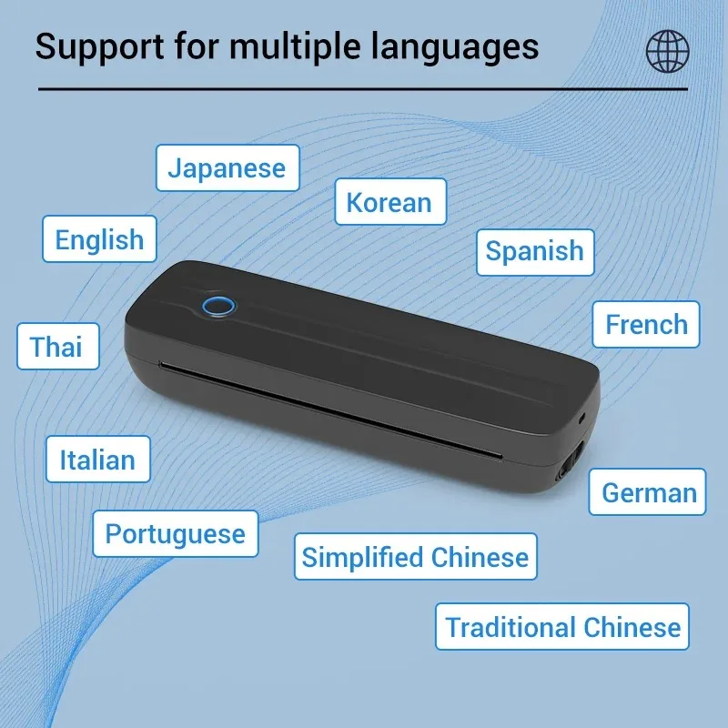 Y8 المحمولة بدون حبر موبايل صور وثيقة طابعة صغيرة محمولة مكتب صغير حراري A4