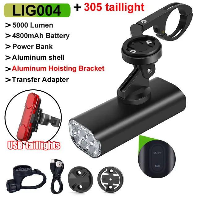 NEWBOLER 5000LM Intelligente inductio Fietslicht MTB Voorlamp USB Oplaadbare 6 LED 4800mAh Fietslicht Waterdicht Koplamp