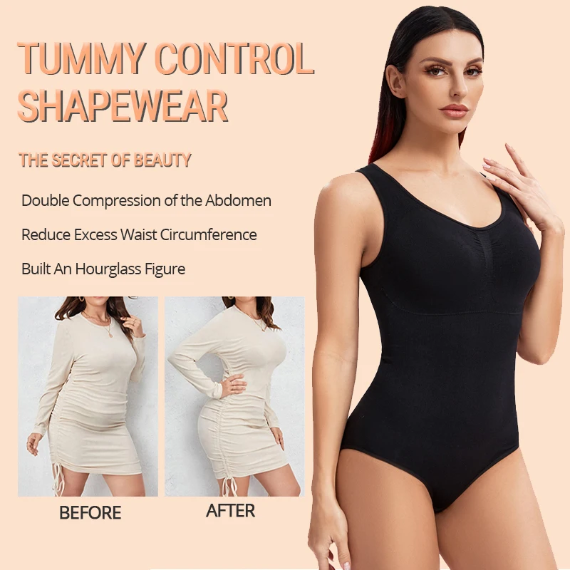 Women\'s Shapewear Bodysuits Waist Trainer Vest Slim Full Body Shaper Built-In Bra Camisole Tops Tummy Control Slimming Underwear