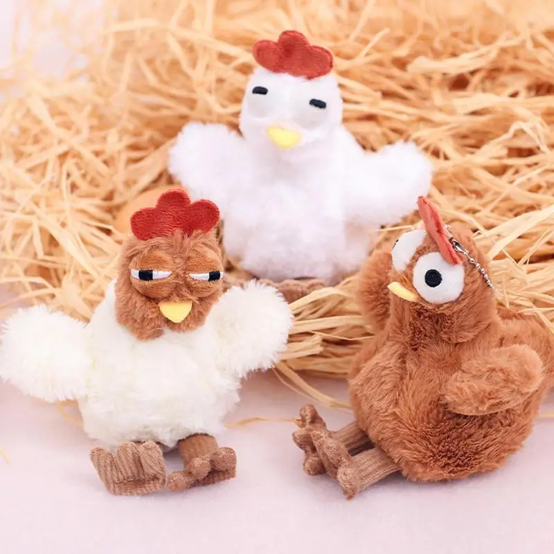 Plush Keychain Pendant Plush Cartoon Chicken Stuffed Bag Pendant Phone Case Charm Kids Cuddly Companion Collectible For Tote Bag