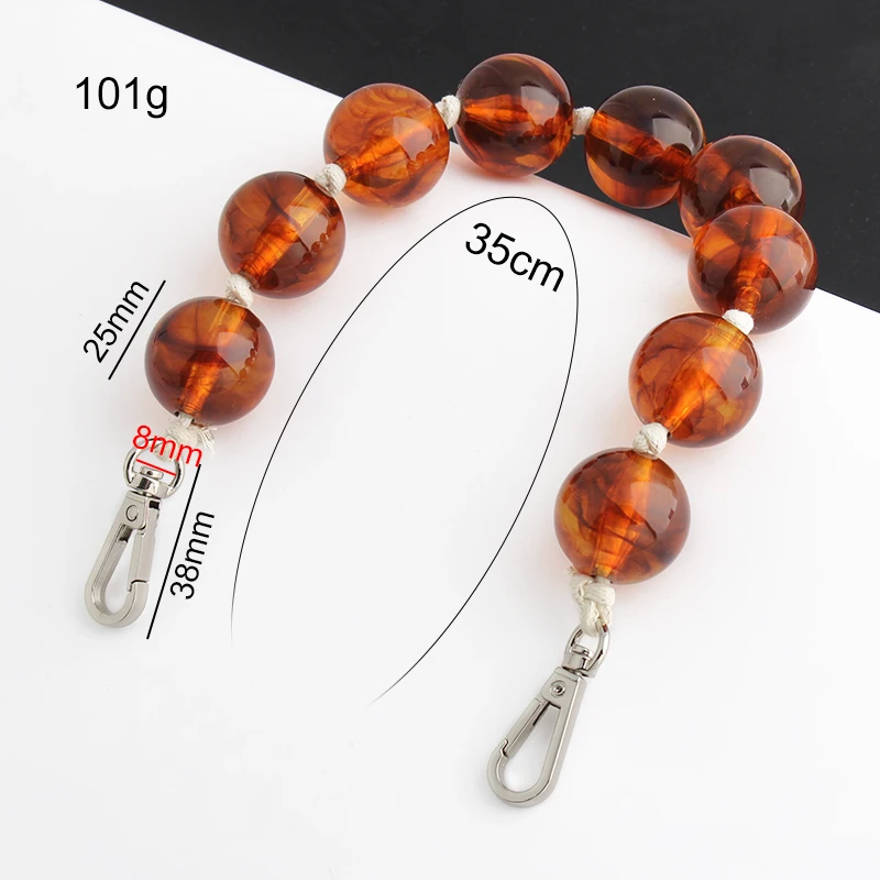 1/5/10PCS 35cm Length 25mm Wide Luxury Acrylic Resin Chain Big Bead Handle For Female Purse Shoulder Bags Strap Gift Accessories