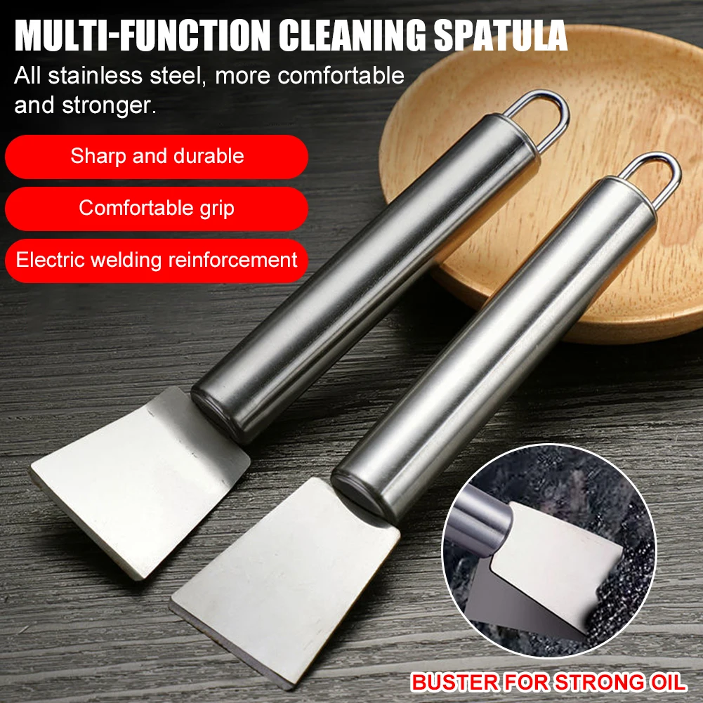 Multifunctional Stainless Steel Kitchen Cleaning Scraper Ice Thawing Scraper Oil Stain Remover Kitchen Cleaning Tool