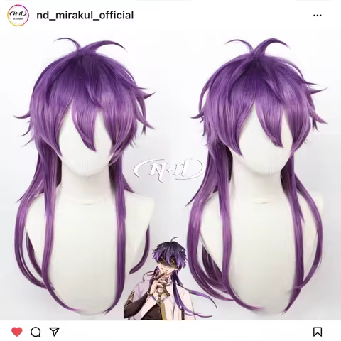 Rin Wig Cosplay From Anime Game Nu: Carnival Purple Gradiently Long Synthetic hair + Free Wig Cap