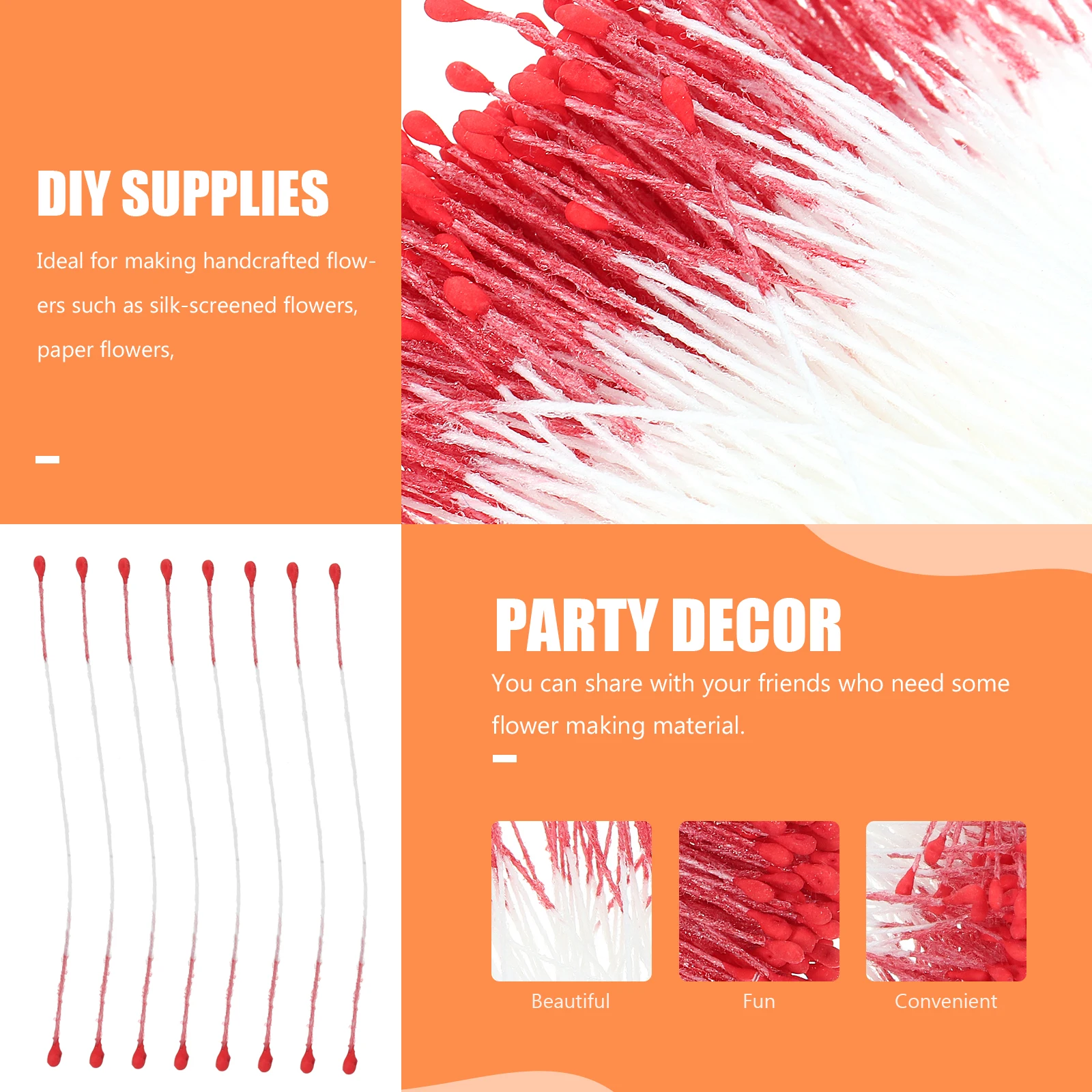 

4 Colors Matte Stamens for DIY Artificial Flowers Decor Supplies Bulk Package Floral For Diy Project Yellow