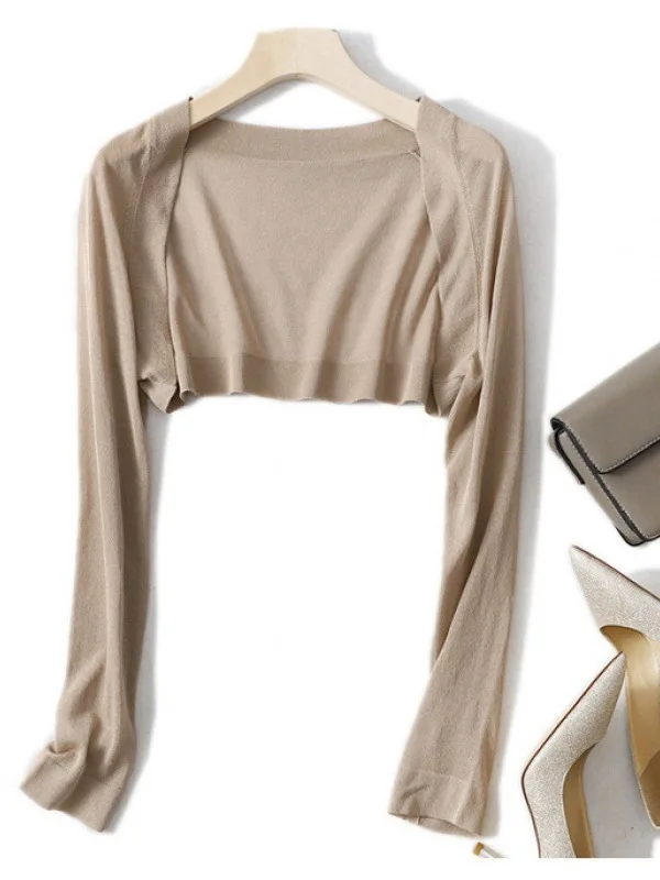 Summer Short Knitted Shawl Arm Cover Long Sleeve Air Conditioned Room Windproof Breathable Korean Style Multi-Functional Unisex