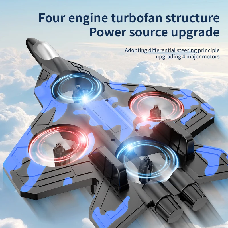 Zweefvliegtuig Vliegende helikopter RC Hobby Straalvliegtuig 2.4G Stunt Afstandsbediening Schuimvechter Vliegtuig Speelgoed met licht RC Schuimgevechtsvliegtuig