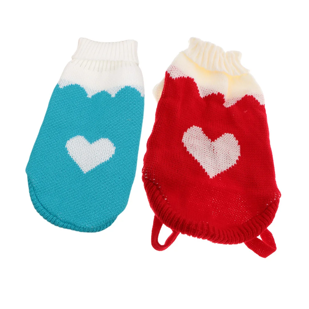 

2Pcs Warm Knitted Pet Sweaters Turtleneck Dog Cat Clothing Small Medium Large Puppy Winter Clothes Soft Comfortable