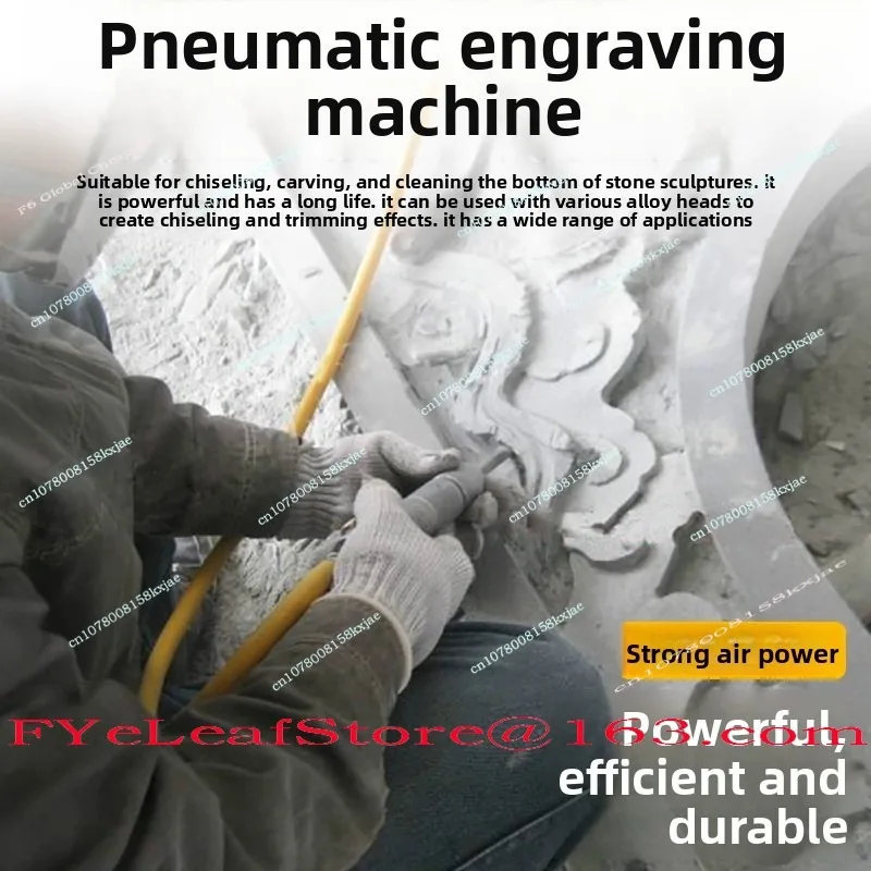 Industrial Pneumatic Stone Engraver - Heavy Duty Air Chisel with Diamond Bits