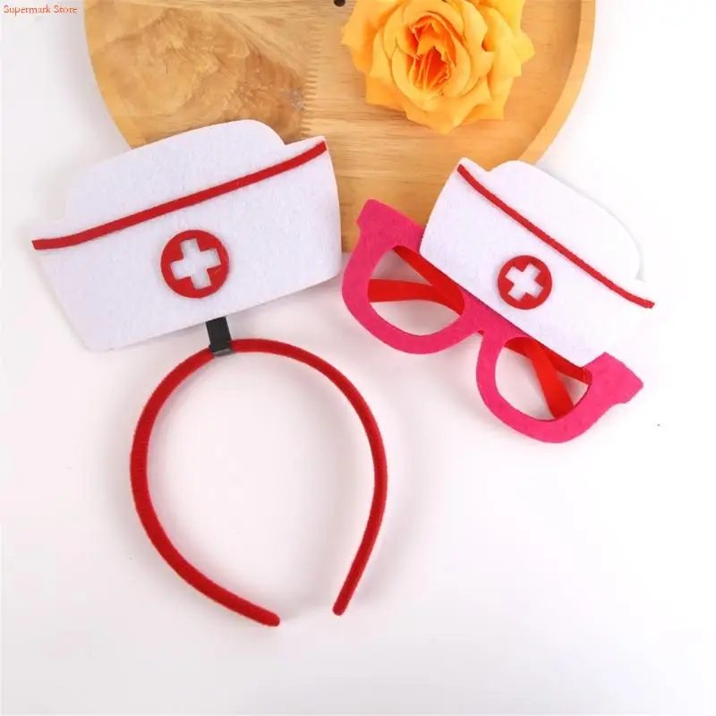 Pielęgniarka Q5we pielęgniarki pielęgniarki czapki okulary pielęgniarki kostium Halloween cosplay kostiumów