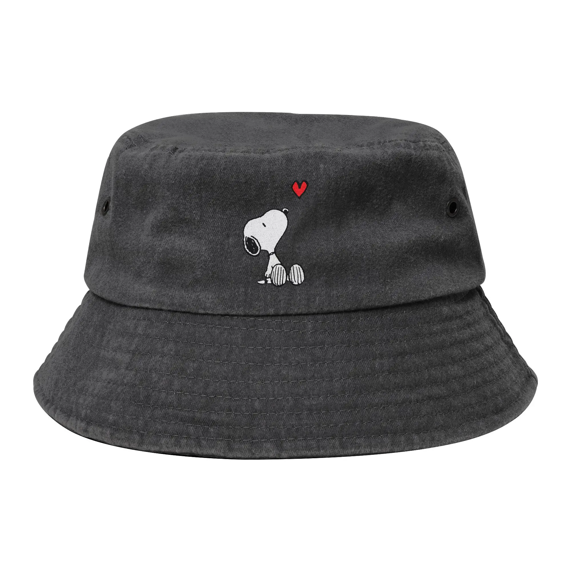 Peanuts Heart Sitting Snoopys  Bucket Hats for Unisex Vocation  Floppy Hat Style Lightweight for Hiking Fisherman Caps Bob Hat