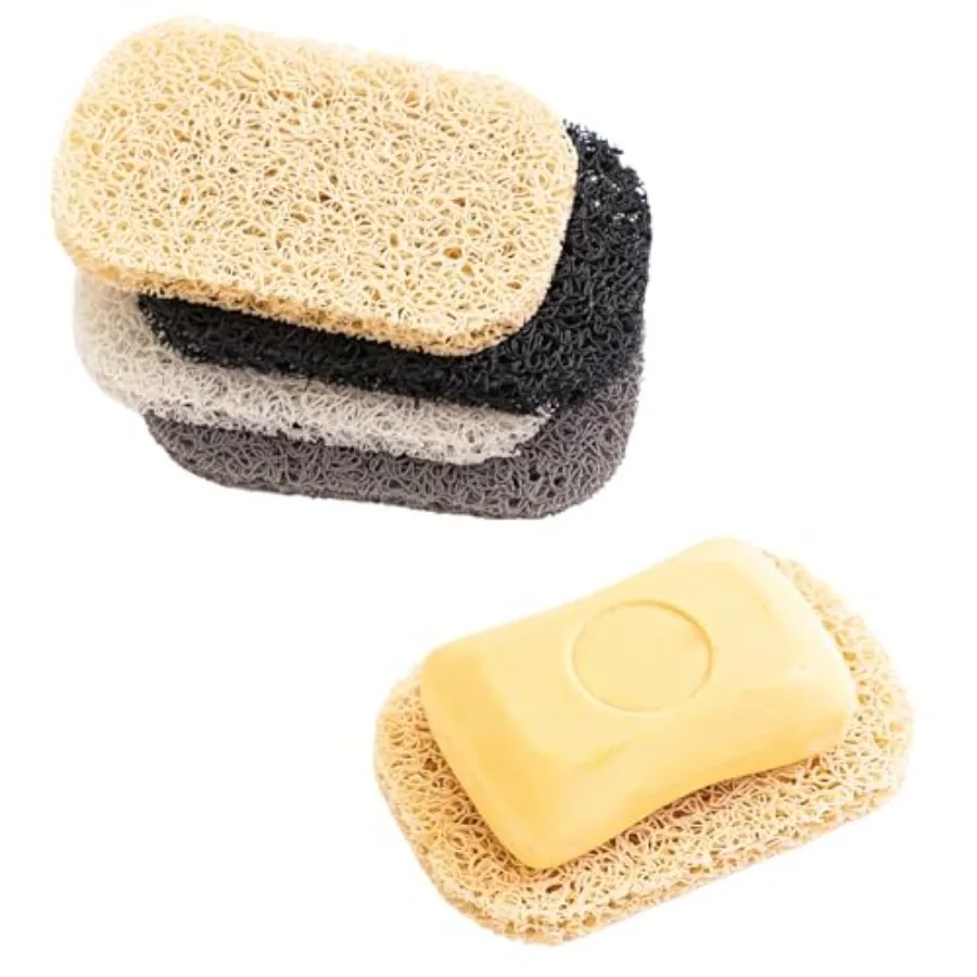 

4 Pack Soap Saver Holder for Bar Soap Dish, Self Draining Soap Lift for Shower Kitchen Bathroom, Porous Construction air circul