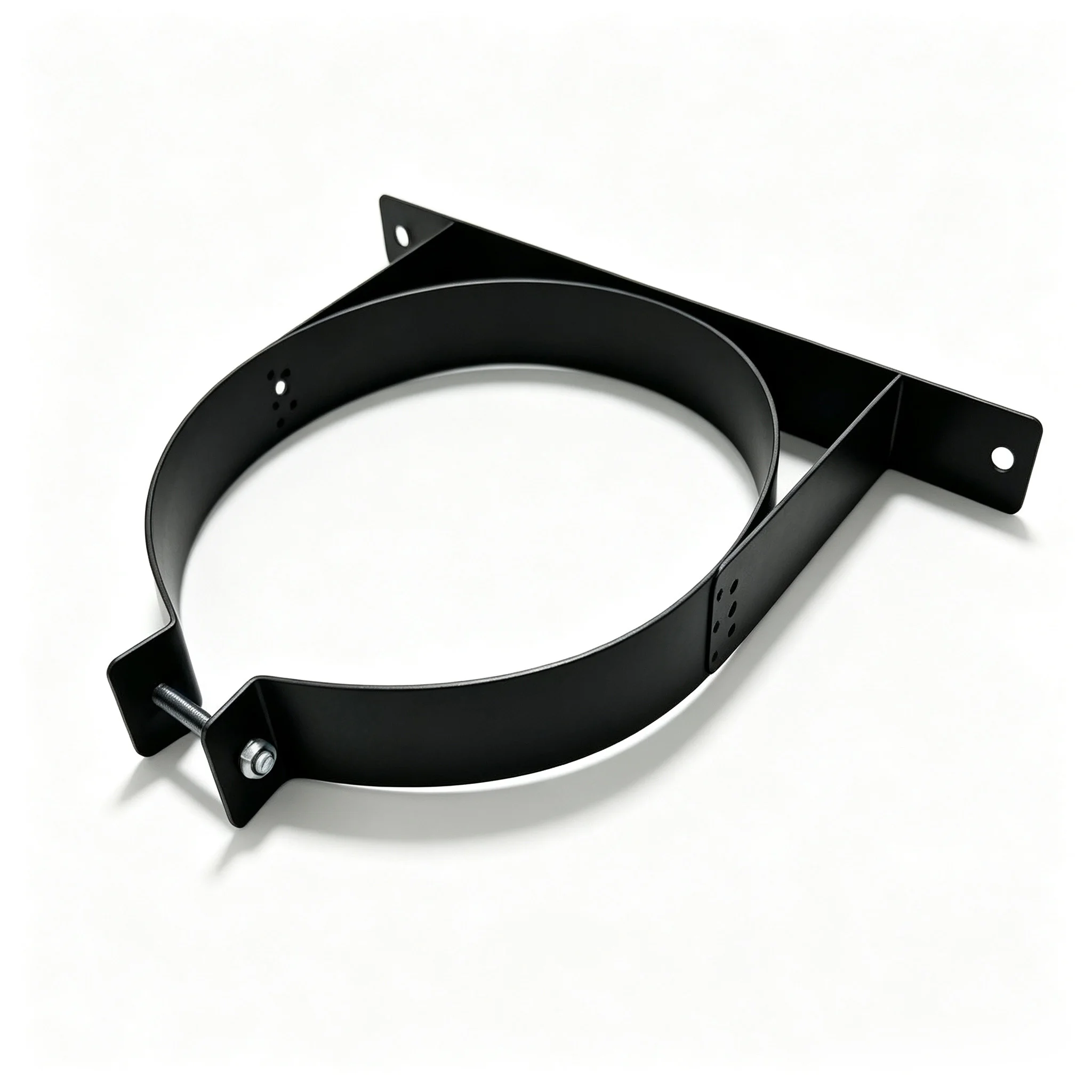1pc Chimney Pipe Mounting Bracket Wall Mount Pipe Clamp Bracket For Single Wall Pipes Chimney Flue Dark Metal Fastener 100-180mm