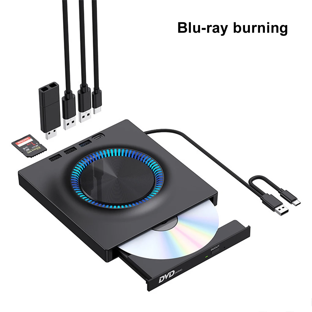 USB USB C External CD/DVD RW Drive Read Burner Portable DVD Player Optical Drives For Laptop PC Windows 11 10 Linux OS Mac