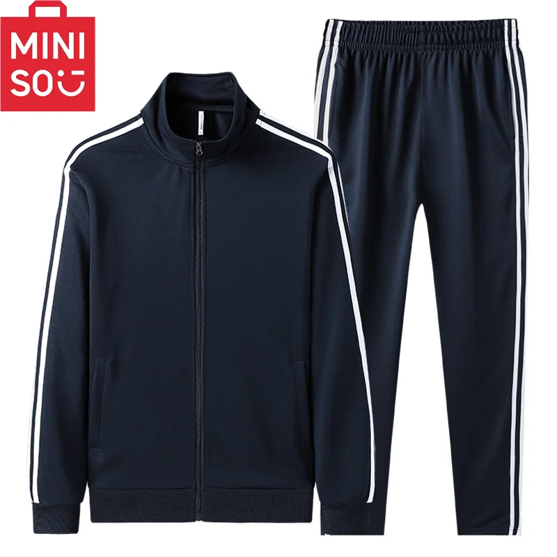 MINISO couple cardigan stand up collar sports suit men\'s new youth anti cotton jacket jacket casual pants multi color selection