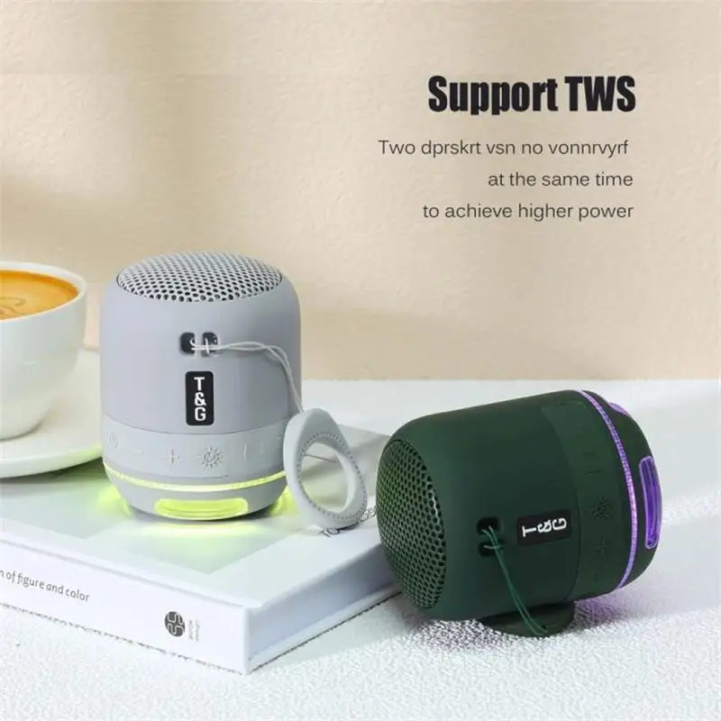 TG294 Wireless Bluetooth Speaker 3D Stereo Sound Effect Pluggable TF Card with LED Light Outdoor Portable Mini Subwoofer