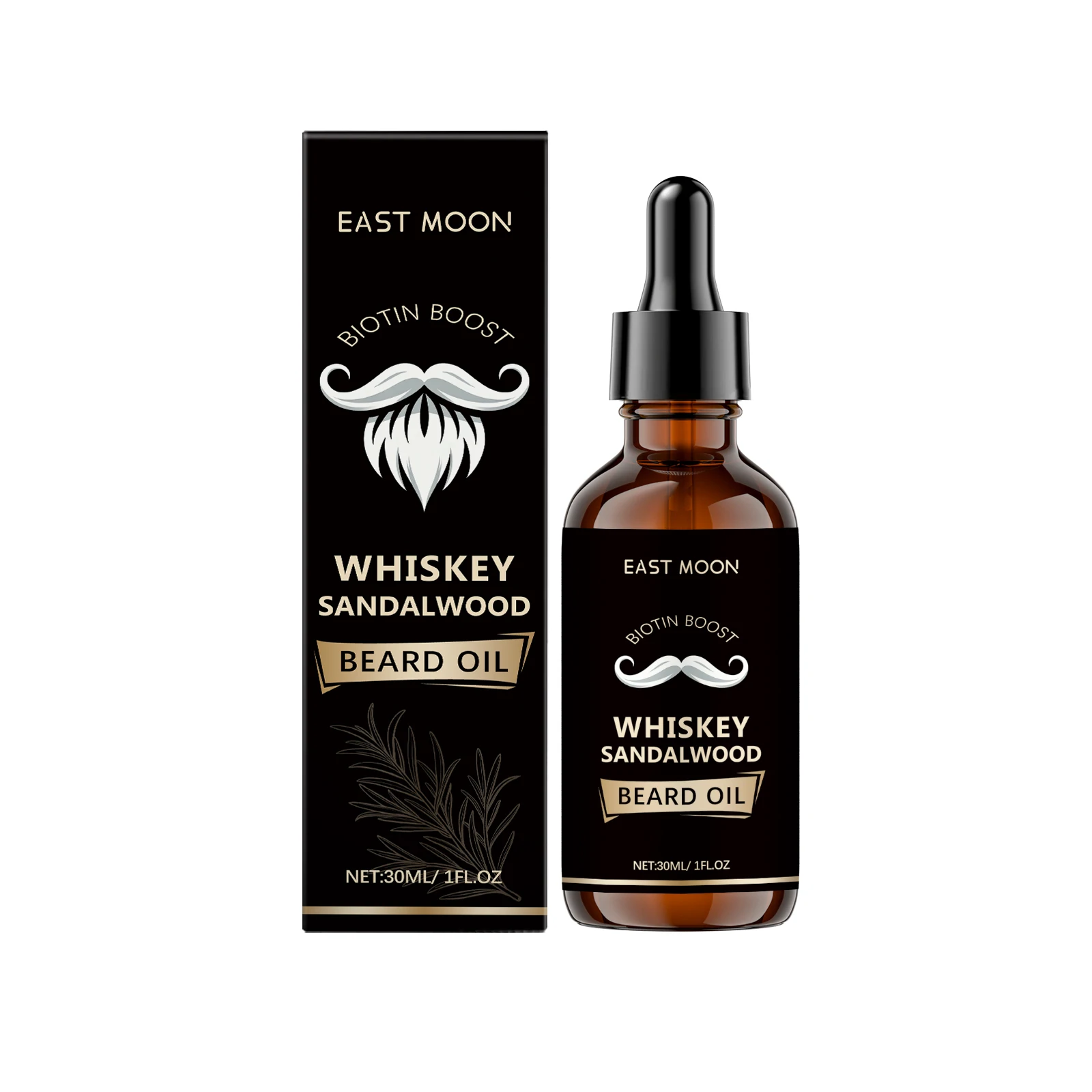 Beard Care Essential Oil For Men Biotin Boost Whiskey Sandalwood Beard Grooming Softening Strengthen Styling Effectively Nourish