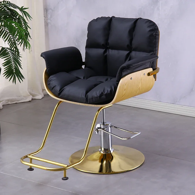 Aesthetic Black Barber Chair Classic Retro Beauty Salon Barbershop Chair Trendy Equipment Cadeira De Barbeiro Furniture