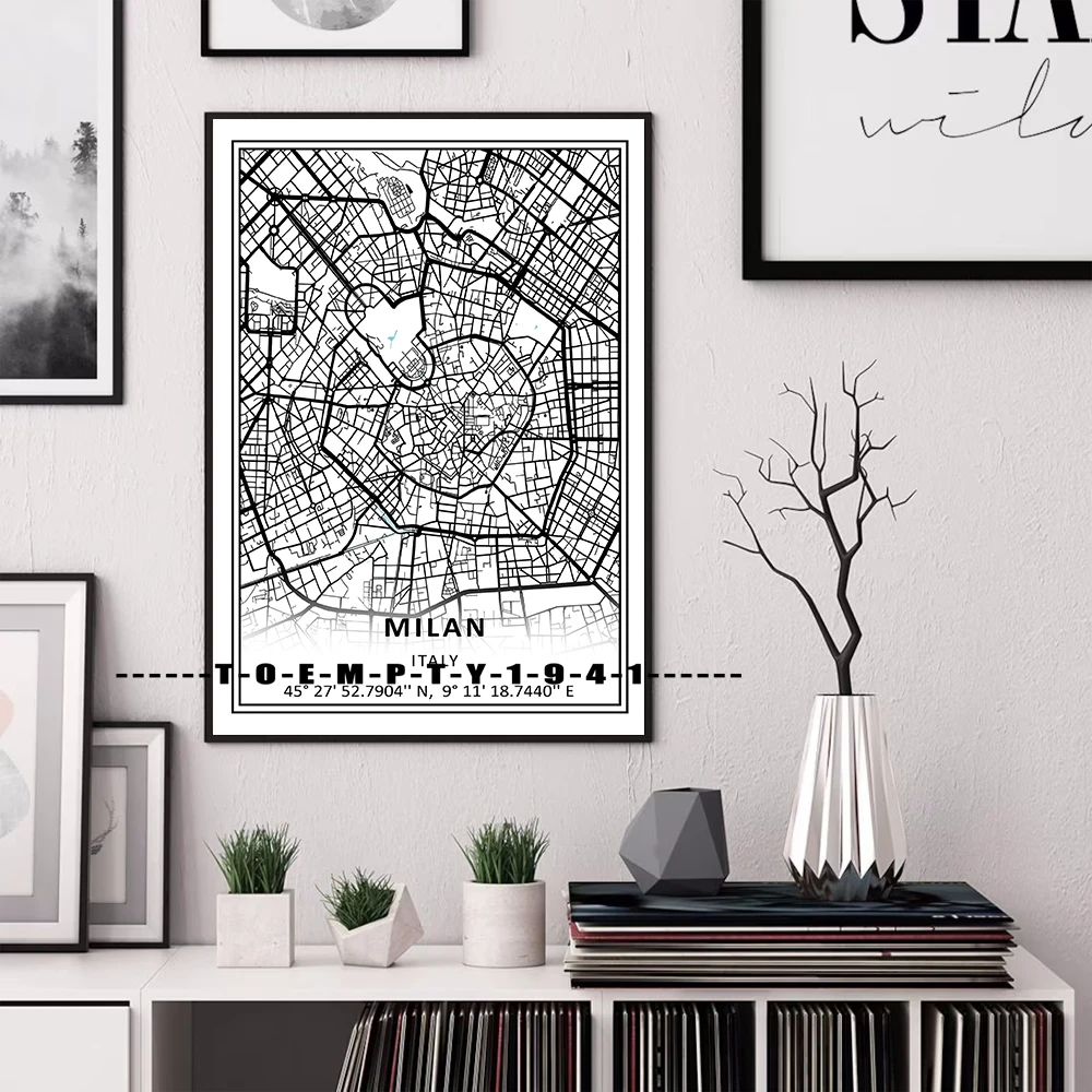 US England Italy Cities Map Art Poster Canvas Printing Maps Artwork Wall Decor England London Wall Art Decor Bar Home Wall Decor