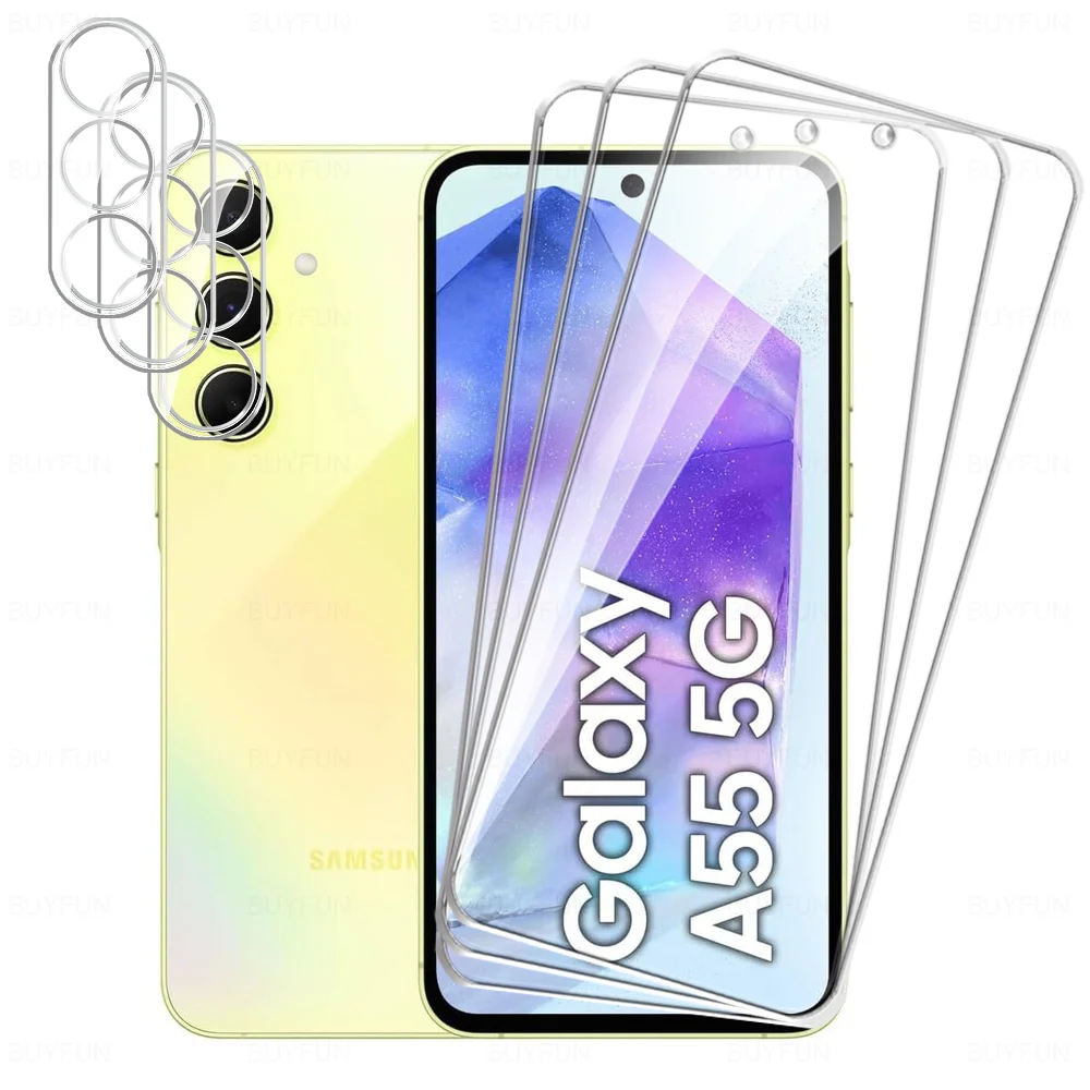 For Samsung Galaxy A55 Screen Protector 3D HD Camera Glass Samsang A 55 Tempered Glass SamsungA55 Samung A55 5G 9H Lens Crystal