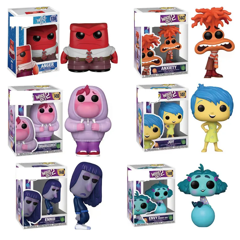 Inside Out 2 Actionfiguren Funko Pop Anime Figuren Film Version Edition Statue Zimmer Ornament Geburtstagsgeschenke PVC Figur Modell