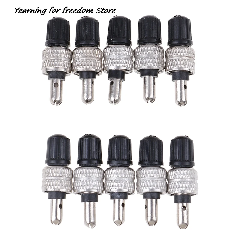 10Pcs Nickel Plated Brass Bike Wheel Tire Valve Core with Cap Bicycle Valve Ultralight MTB Mountain Road Bicycle Accessories