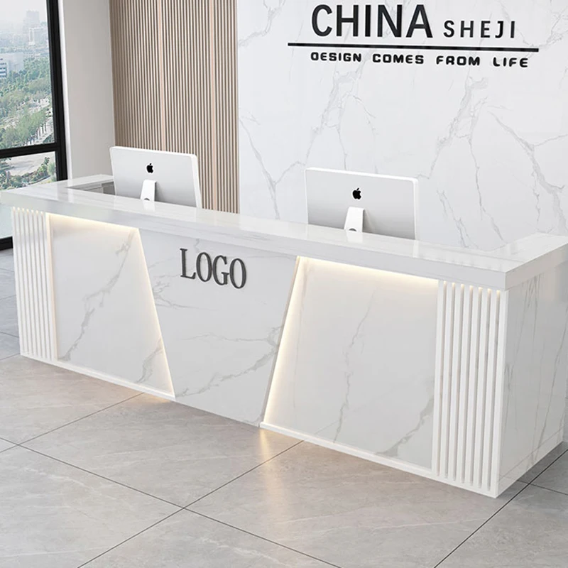 Professional Classic Bar Counter Custom Salon Glamour SimpleReception Desk Luxury Commercial Mostrador Office Furniture