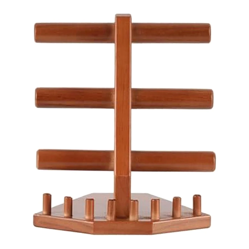 

Wooden Bracelet Holder Jewelry Stand Brown 3 Tier Bangle Rack Bracelet Display Stand For Lady Bathroom Store Bedroom Durable