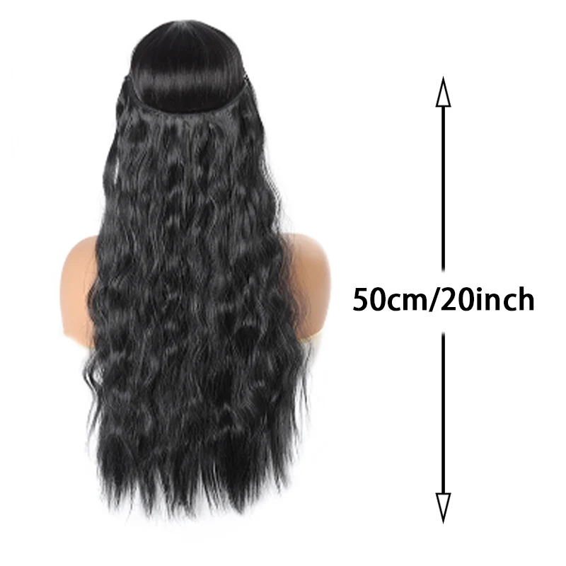 Peruca de extensão ondinha de água para meninas, peruca resistente ao calor de fibra, natural e confortável, adequada para uso diário