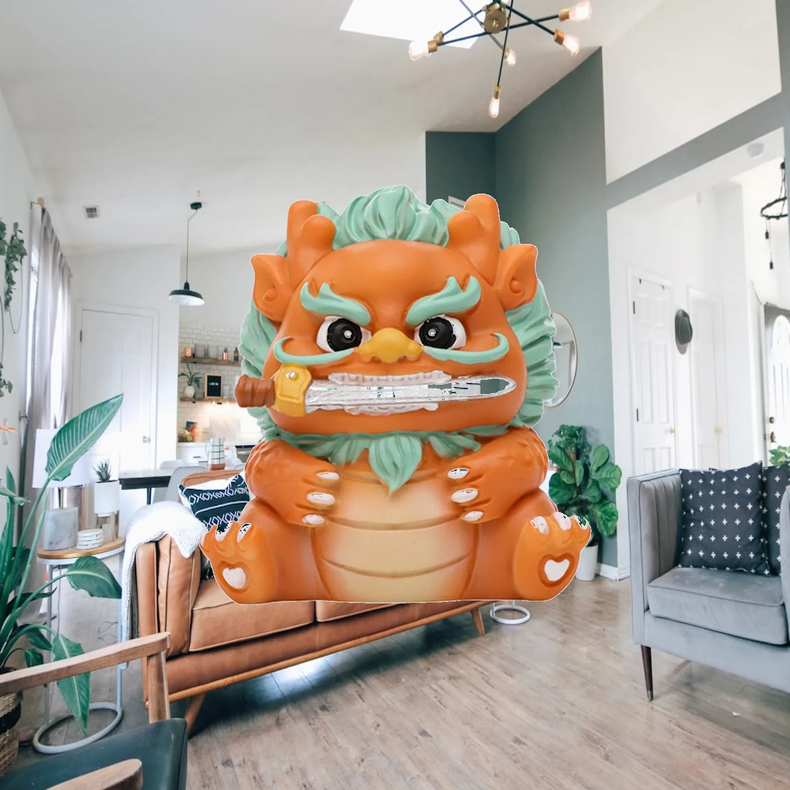 Mini Dragon Statue 2024 Chinese New Year Decor Resin Craft Fengshui Ornament for Car Dashboard Home Table Desk