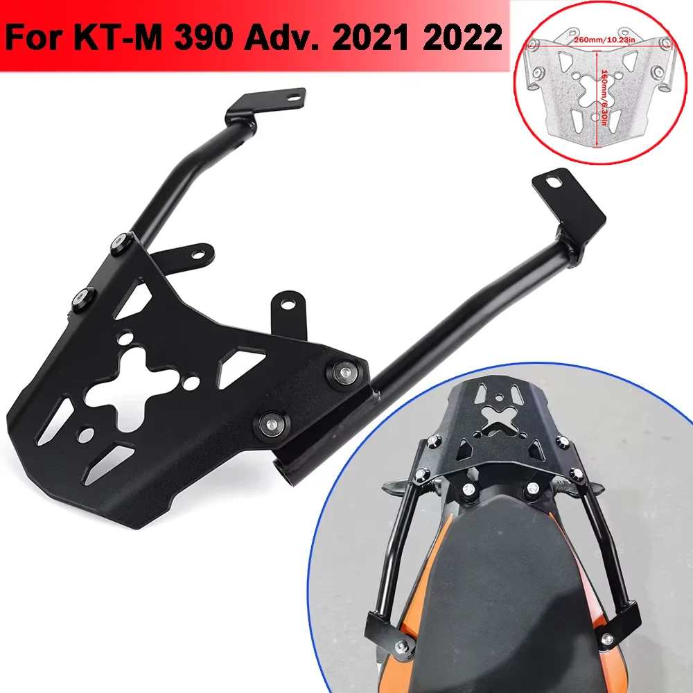 For KT-M 390 Adv. 2021 2022 2023 2024 Motorcycle Top Case Rear Luggage Cargo Carrier Rack Passenger Shelf Bar Bracket