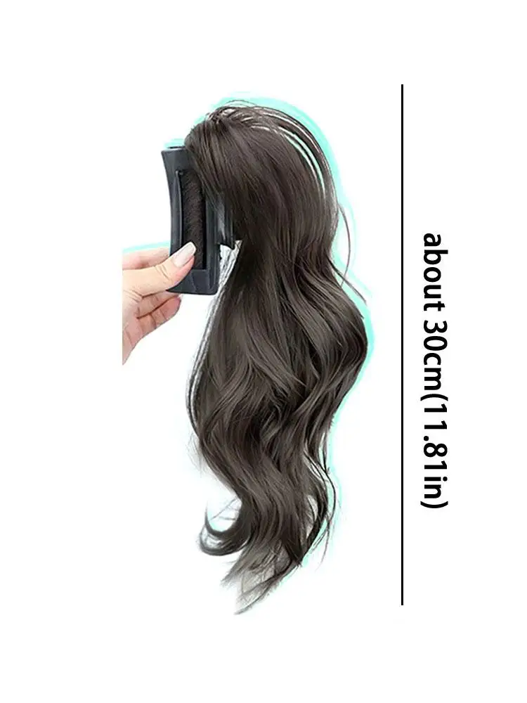 Synthetic Ponytail Extension Claw Clip Style Ponytail Extension Short Wave Curly Hair Women\'s Half Tied Ponytail Grip Wig