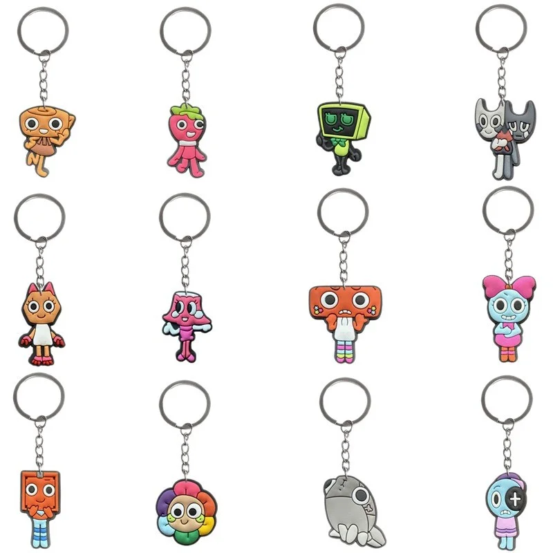 

12pcs Dandys World Game Keychains Birthday Party Decoration Gift Bag Fillers Stuffer School Carnival Reward Party Supplie gift