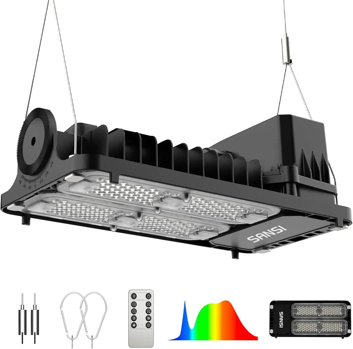 

Full Spectrum 100W Indoor Plant Grow Light, Dimmable with Timer & Remote for 3x3/2x2 Tents