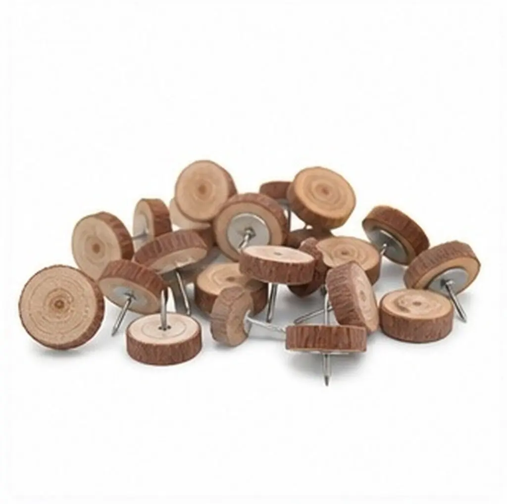 20Pcs Wooden Thumb Tacks Push Pins for Cork Board Bulletin Board Home Office Classroom Use Multifunctional Elegant Minimalist