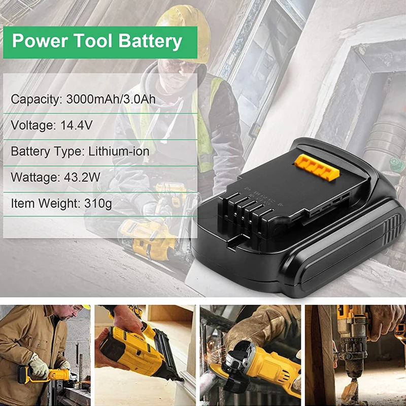 Akumulator litowo-jonowy 14.4V zamiennik dla narzędzi Dewalt DCB140 DCB140-XJ DCF836D2 DCS332M2 DCD734C2 DCF835L2 akumulatory