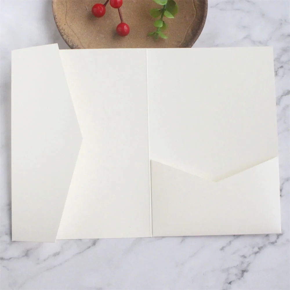 Huwelijksuitnodiging Pocket Fold Envelop Marineblauw Mat Papier 250gsm voor Verjaardag Jubileum Sweet 16 Iquinceañera 50 stuks