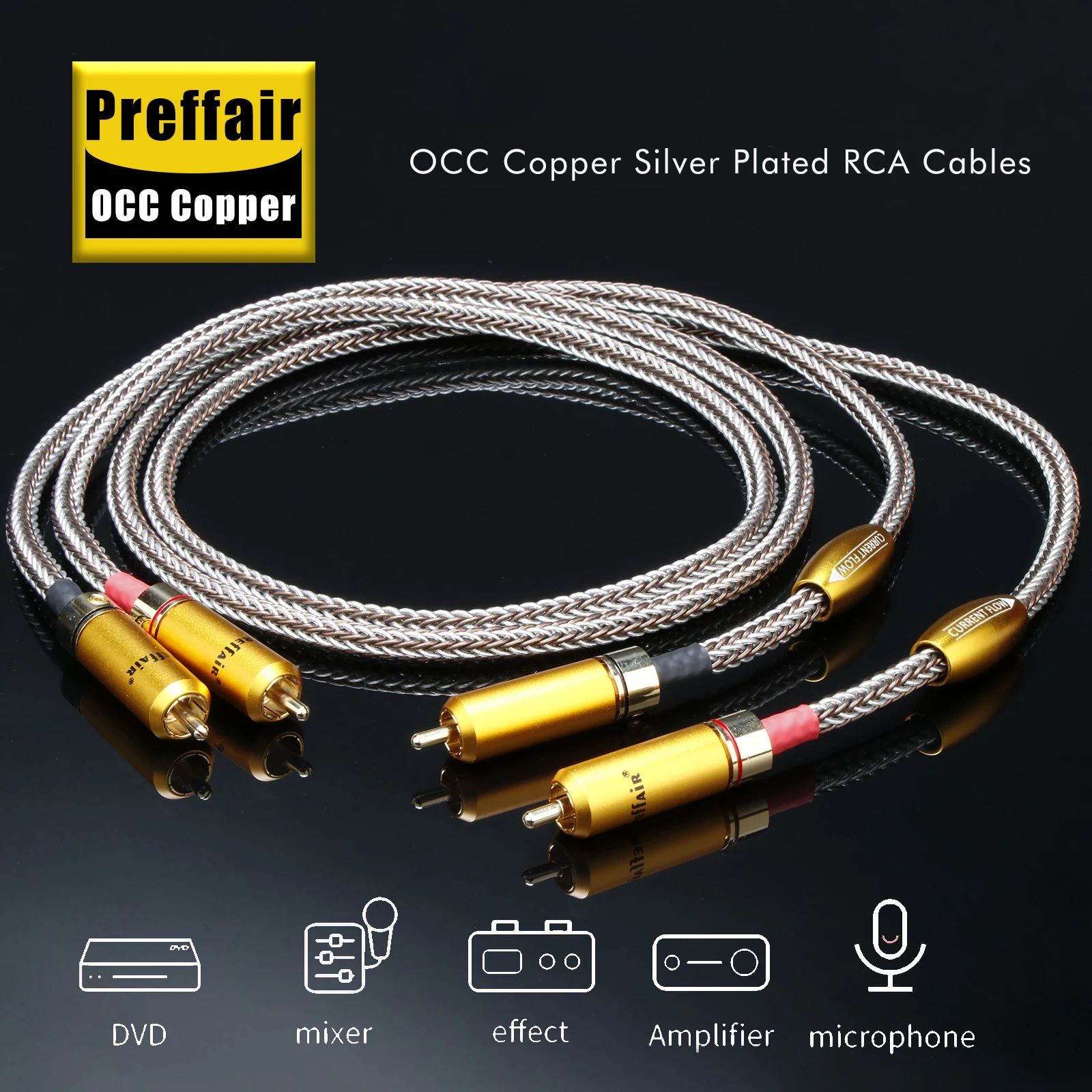 

Hi-Fi аудиокабель OCC с серебряным покрытием, RCA/XLR, с позолоченными разъемами RCA/3-контактные XLR, для подключения усилителя/микрофона