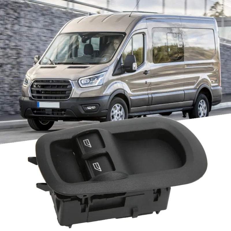 Driver Side Double Window Control Switch GK2T-14A132-CA for Ford Transit 2014-2019, Black ABS and Metal