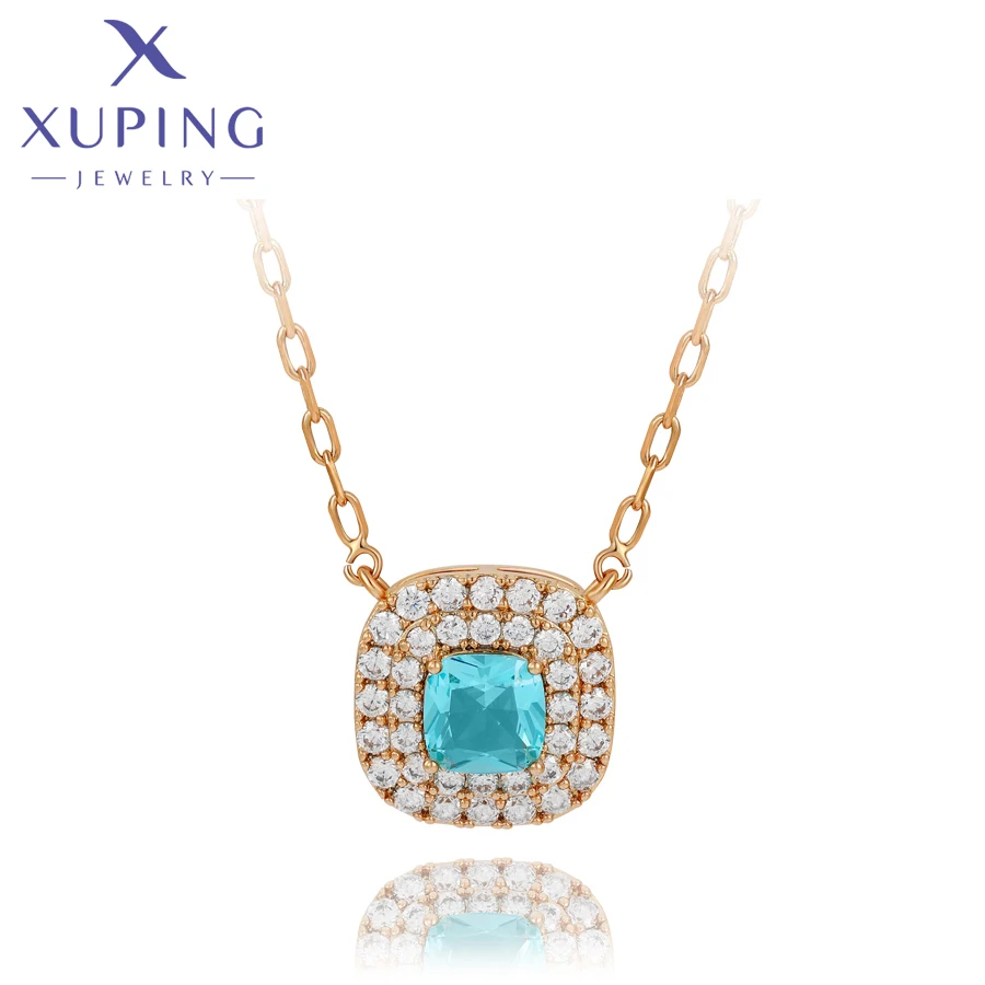 Xuping Jewelry Charm Fashion Simple Square Shape Pendant Necklace for Women Party Wedding Girl X000653603