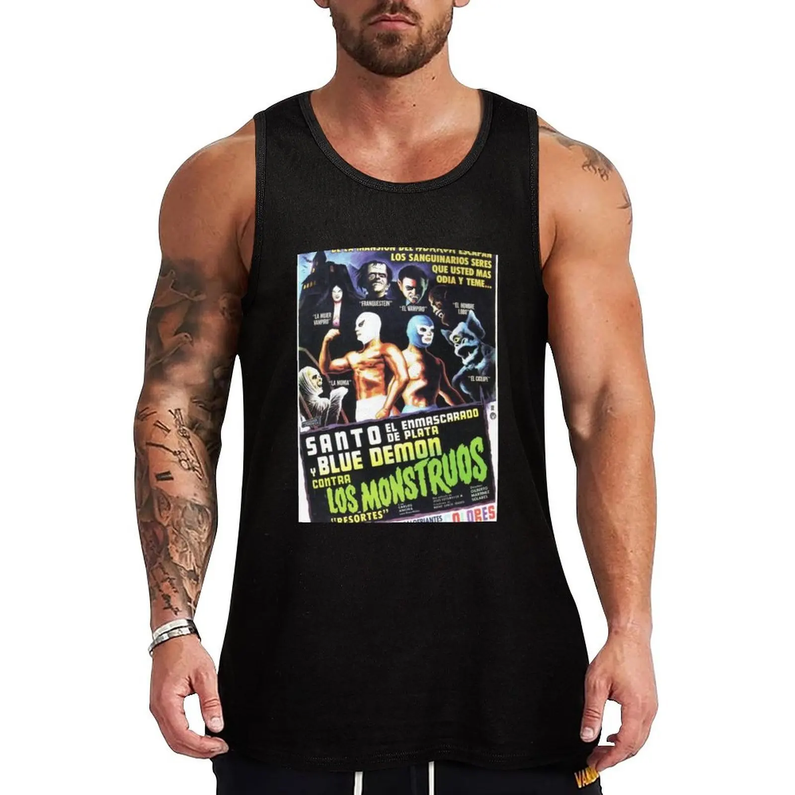 Santo Blue Demon Contra Los Monstruos Tank Top Training Tank Top Lightweight Moisture Wicking Fabric