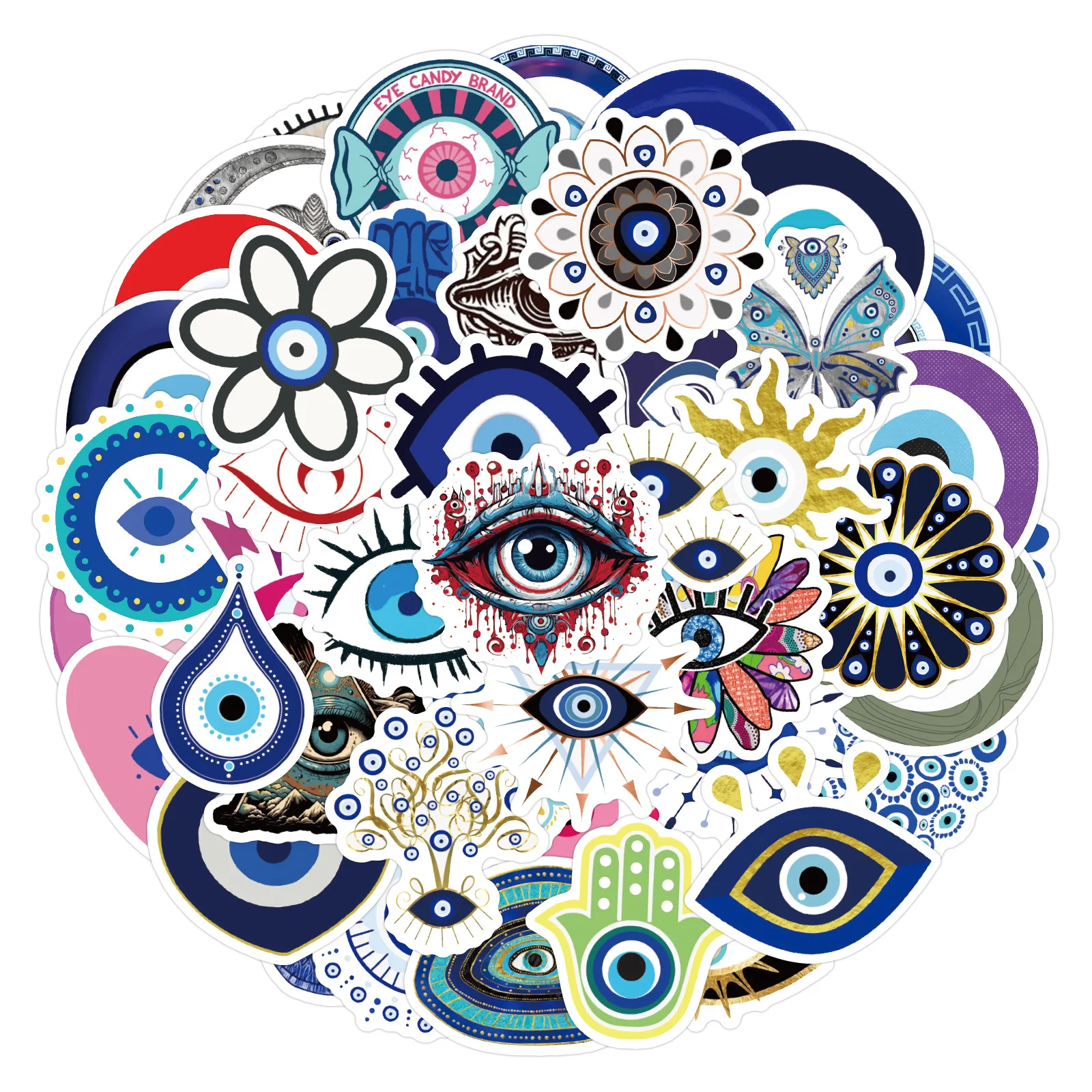 10/60PCS Evil Eye Graffiti Aufkleber Wasserdicht Koffer Laptop Skateboard Wasserdicht DIY Lustige Farbe Cartoon Aufkleber Dekoration