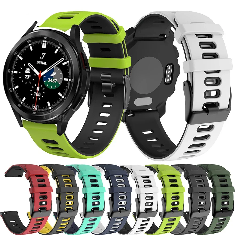 

For Samsung Galaxy Watch 4 40mm 44mm Band 20mm 22mm Silicone Bracelet For Galaxy 3 41mm 45mm/42mm 46mm/Gear S2 S3 Sport Strap