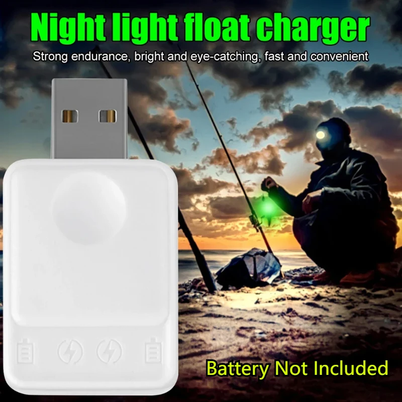 Electric Fishing Floats CR425 Battery Charger(Battery Not Included), USB Portable LED Fishing Buoy Tackles Fishing Accessories